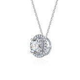 Round Halo Moissanite Pendant Necklace